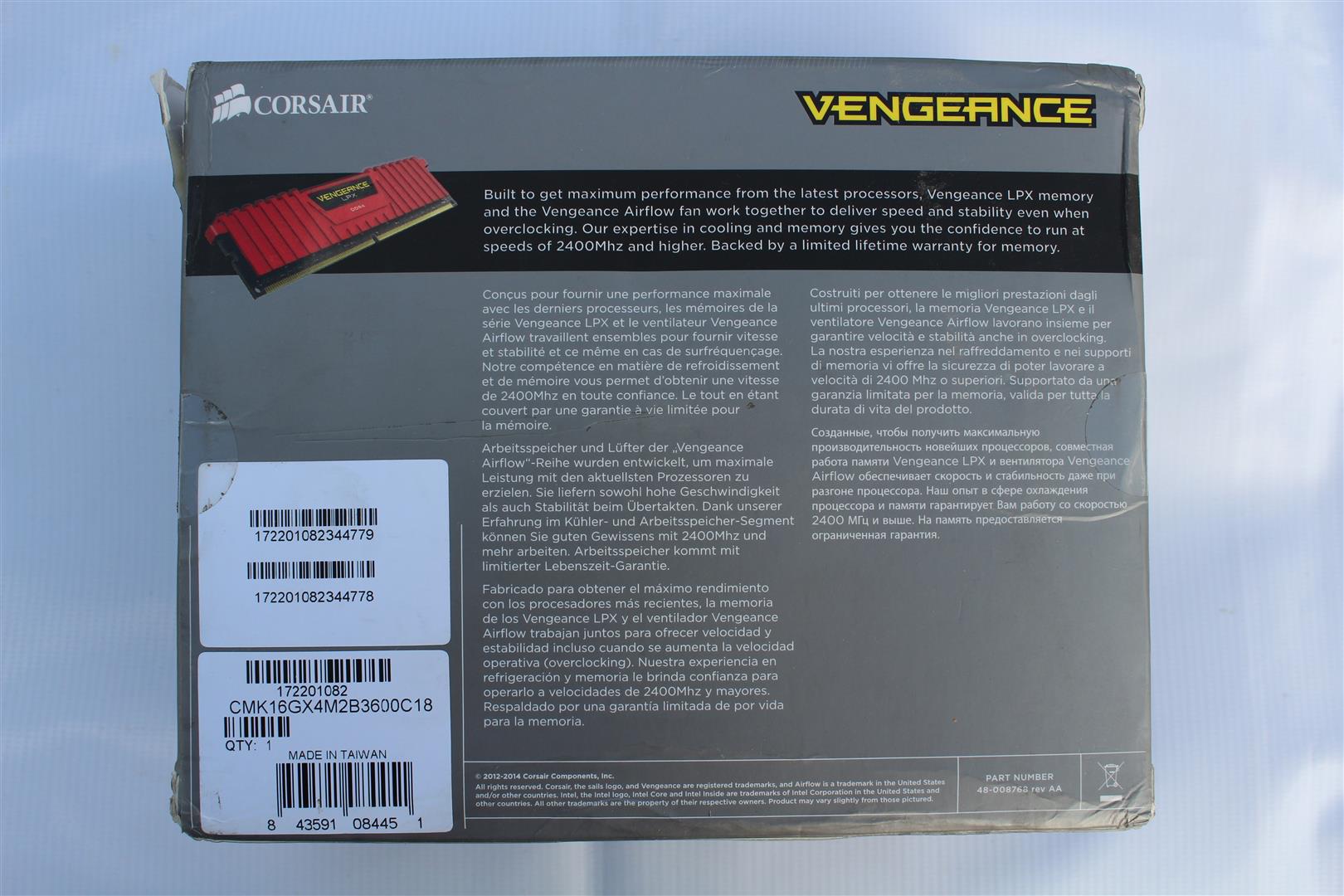Corsair Vengeance LPX 8GB (1x8GB) DDR4 3600 (PC4-28800) C18 Optimized for  AMD Ryzen - Black